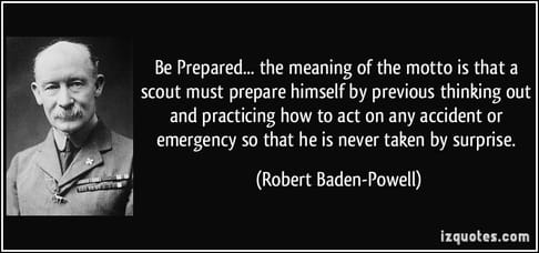 Be Prepared