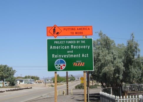 ARRA sign Baker CA